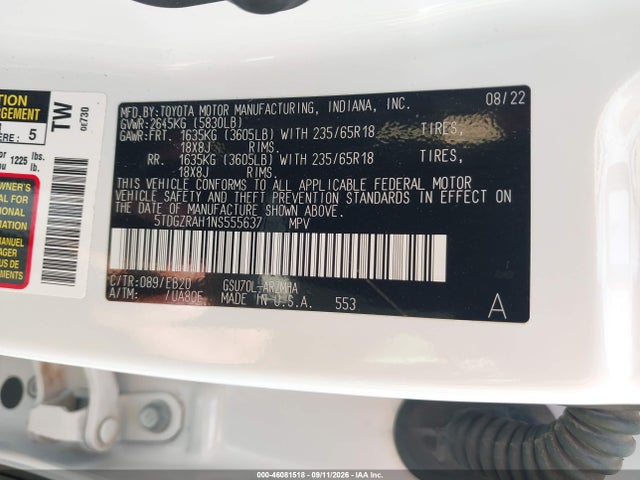 2022 TOYOTA HIGHLANDER XLE 9