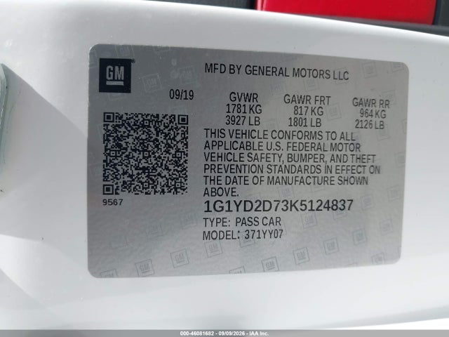 2019 CHEVROLET CORVETTE STINGRAY 9