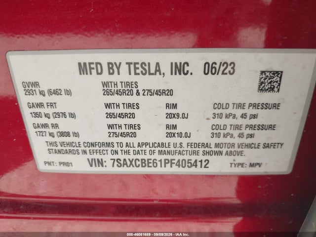 2023 TESLA MODEL X PLAID TRI MOTOR ALL-WHEEL DRIVE 9