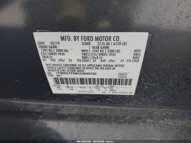 2019 FORD EXPLORER LIMITED 9