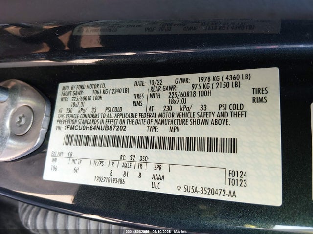 2022 FORD ESCAPE SEL 9