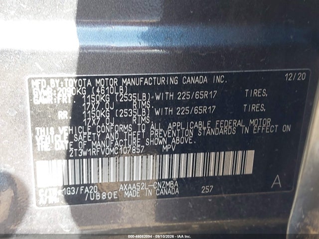 2021 TOYOTA RAV4 XLE 9