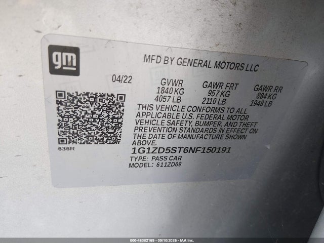 2022 CHEVROLET MALIBU FWD LT 9