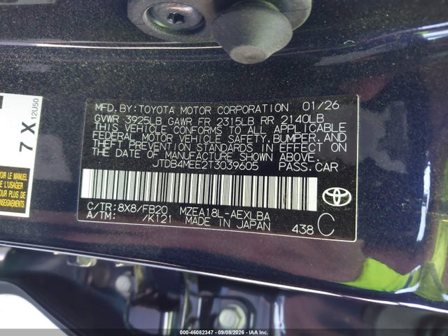 2026 TOYOTA COROLLA LE 9