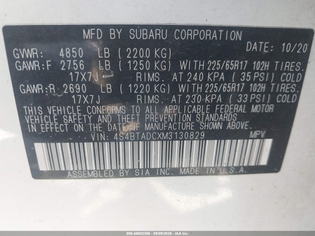 2021 SUBARU OUTBACK PREMIUM 9