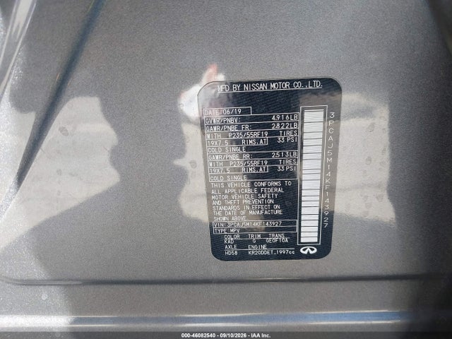 2019 INFINITI QX50 ESSENTIAL 9