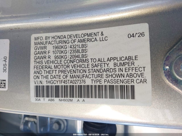 2026 HONDA ACCORD SE 9