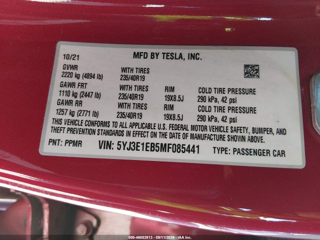 2021 TESLA MODEL 3 LONG RANGE DUAL MOTOR ALL-WHEEL DRIVE 9