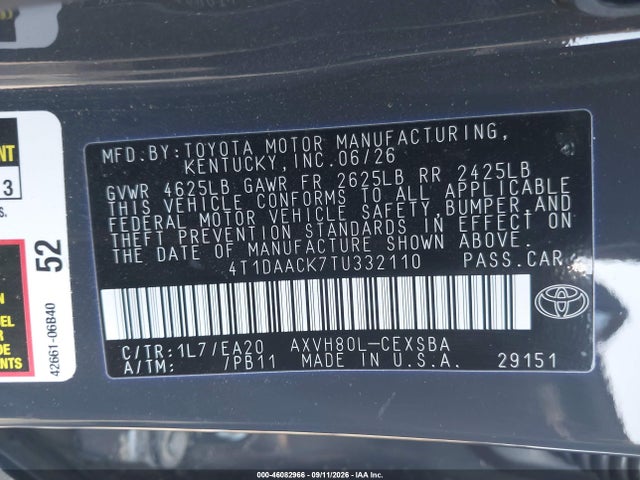 2026 TOYOTA CAMRY SE 9