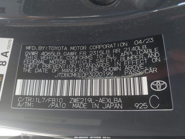 2023 TOYOTA COROLLA HYBRID LE 9