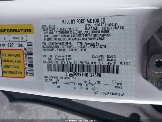 2017 FORD FUSION TITANIUM 9