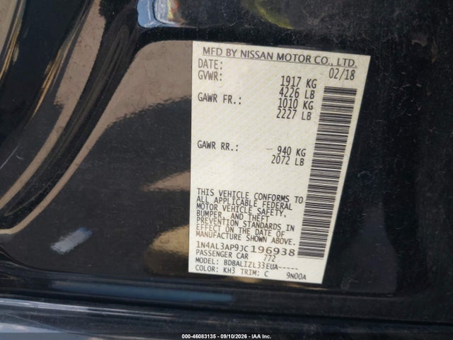 2018 NISSAN ALTIMA 2.5 SV 9
