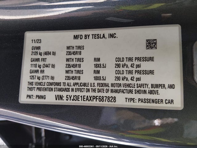 2023 TESLA MODEL 3 REAR-WHEEL DRIVE 9