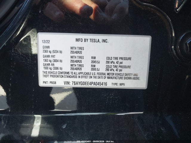 2023 TESLA MODEL Y AWD/LONG RANGE DUAL MOTOR ALL-WHEEL DRIVE 9
