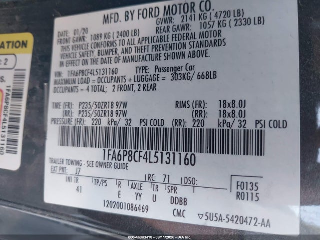 2020 FORD MUSTANG GT PREMIUM FASTBACK 9