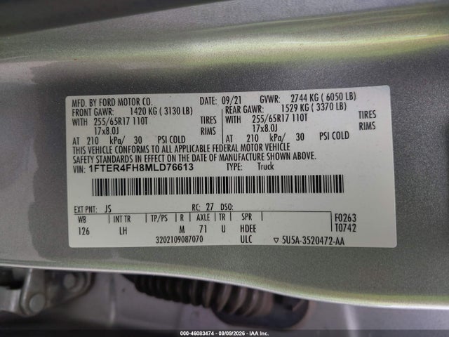 2021 FORD RANGER XLT 9