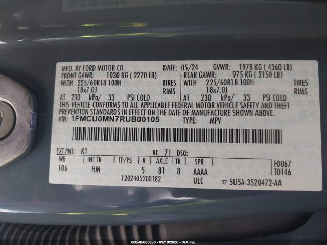 2024 FORD ESCAPE ST-LINE 9