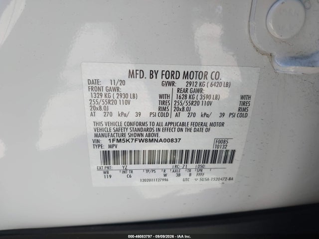 2021 FORD EXPLORER LIMITED 9