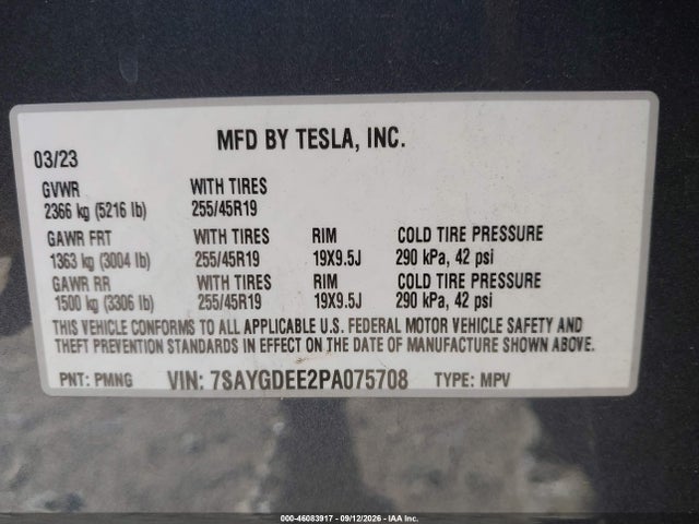 2023 TESLA MODEL Y AWD/LONG RANGE DUAL MOTOR ALL-WHEEL DRIVE 9