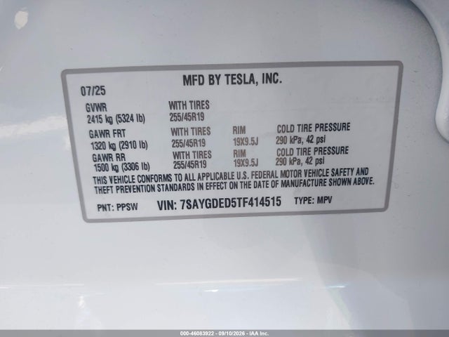 2026 TESLA MODEL Y PREMIUM REAR-WHEEL DRIVE/REAR-WHEEL DRIVE 9