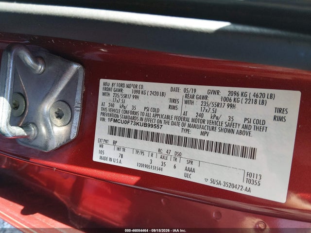 2019 FORD ESCAPE S 9