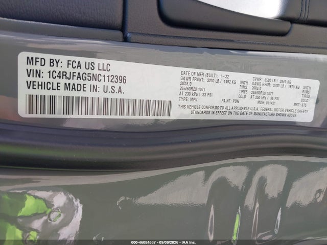 2022 JEEP GRAND CHEROKEE WK LAREDO X 4X4 9