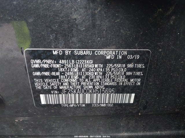 2019 SUBARU FORESTER LIMITED 9