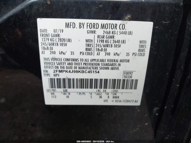 2019 FORD EDGE SEL 9
