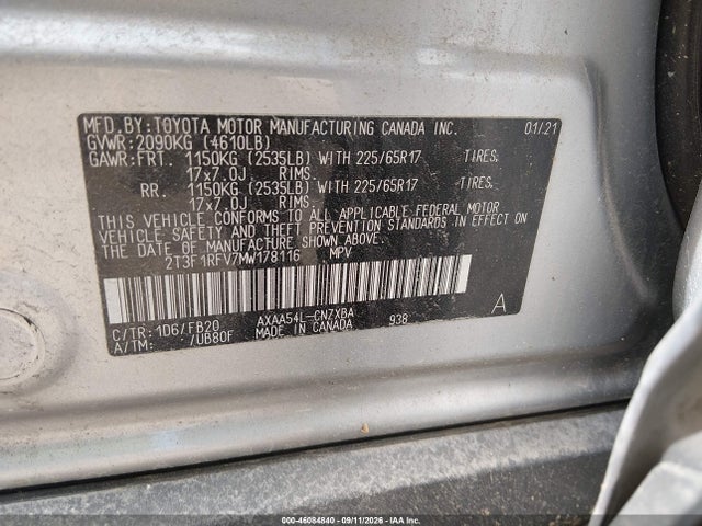 2021 TOYOTA RAV4 LE 9