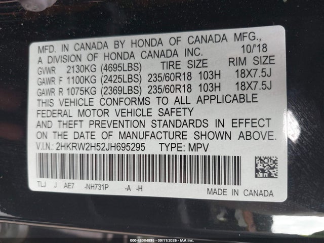 2018 HONDA CR-V EX 9