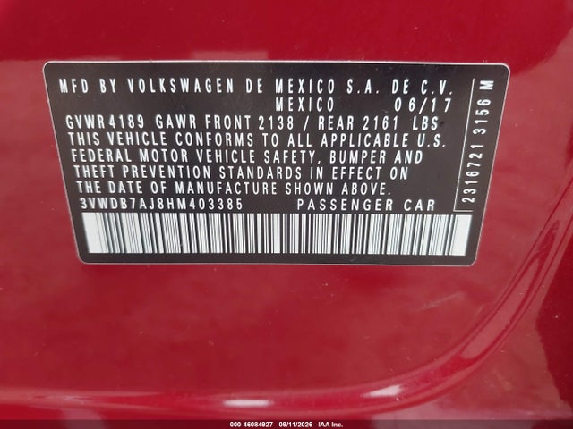 2017 VOLKSWAGEN JETTA 1.4T SE 9