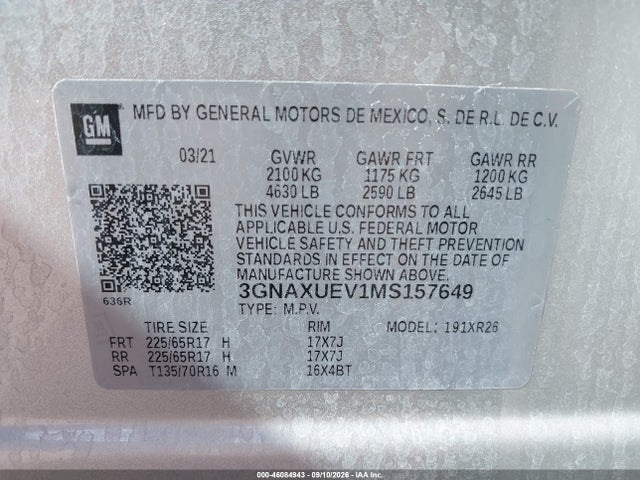 2021 CHEVROLET EQUINOX AWD LT 9