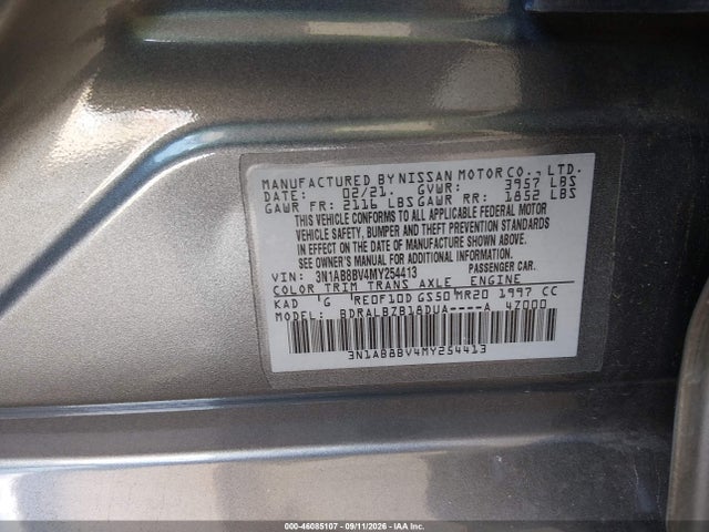 2021 NISSAN SENTRA S XTRONIC CVT 9