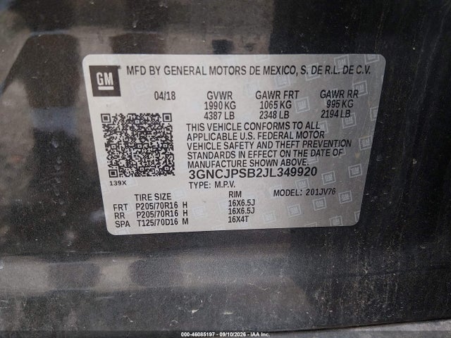 2018 CHEVROLET TRAX LT 9