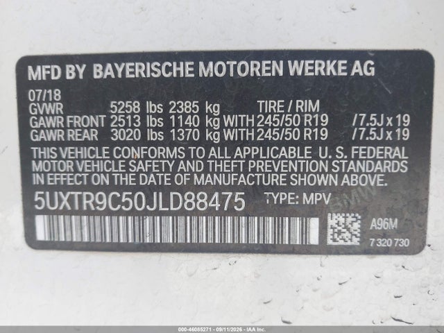 2018 BMW X3 XDRIVE30I 9