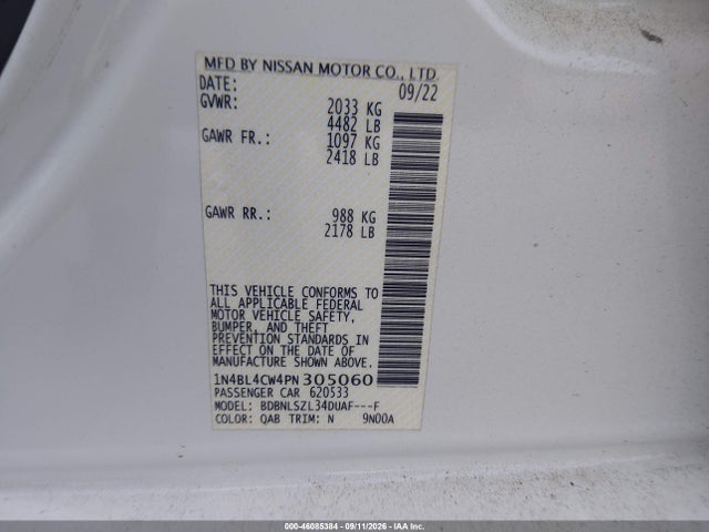 2023 NISSAN ALTIMA SR INTELLIGENT AWD 9