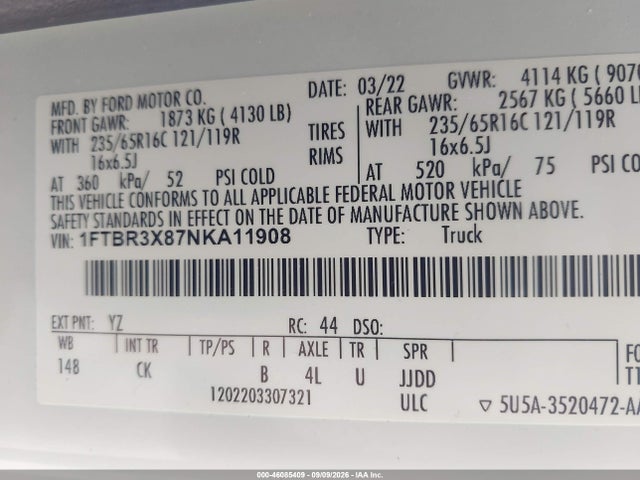 2022 FORD TRANSIT-250 CARGO VAN 9