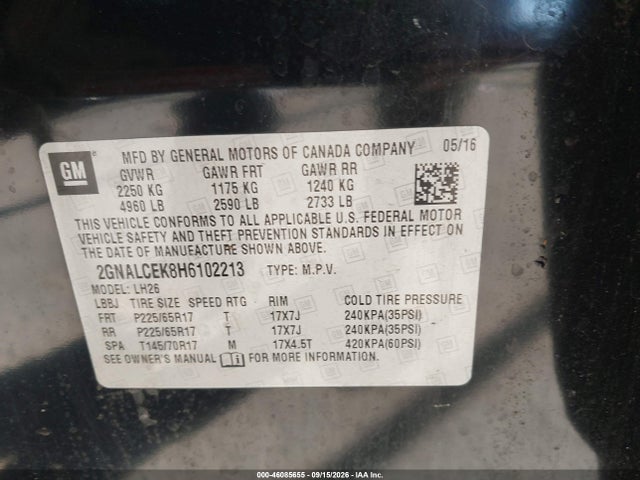 2017 CHEVROLET EQUINOX LT 9