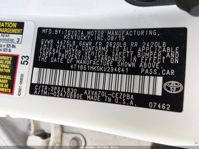 2019 TOYOTA CAMRY XSE 9