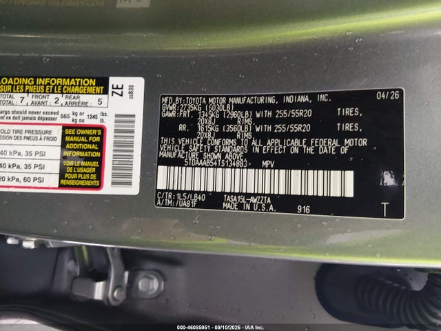 2026 TOYOTA GRAND HIGHLANDER PLATINUM 9