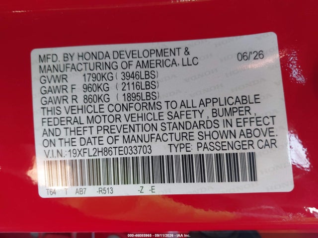 2026 HONDA CIVIC SPORT 9