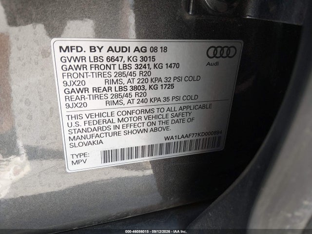 2019 AUDI Q7 55 PREMIUM/55 SE PREMIUM 9