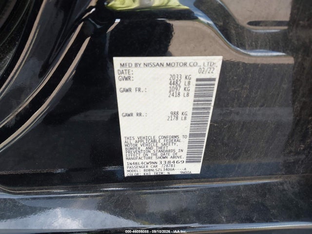 2022 NISSAN ALTIMA SR INTELLIGENT AWD 9