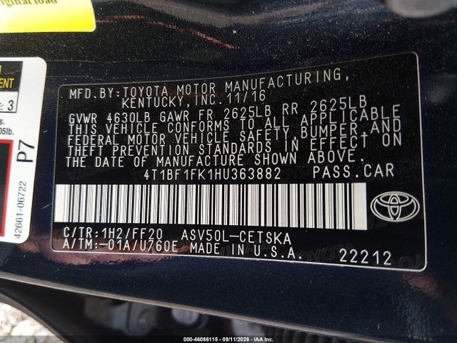 2017 TOYOTA CAMRY SE 9