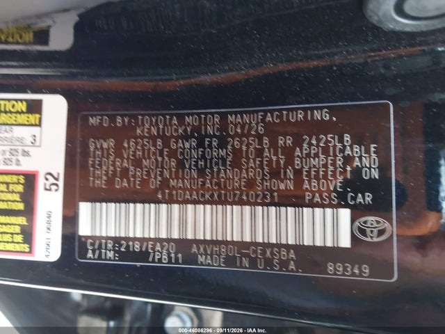 2026 TOYOTA CAMRY SE 9