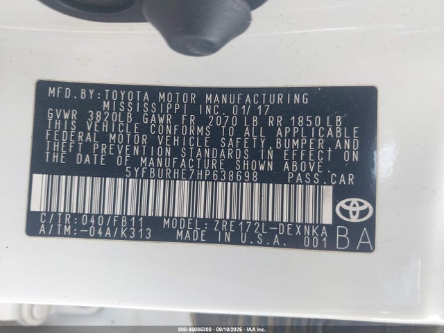 2017 TOYOTA COROLLA LE 9