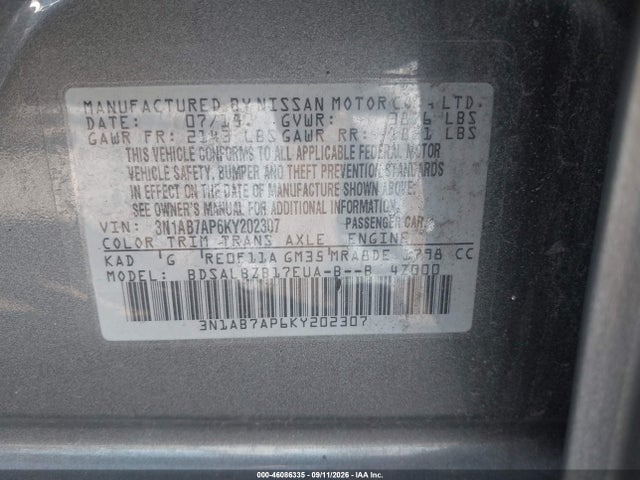 2019 NISSAN SENTRA S 9