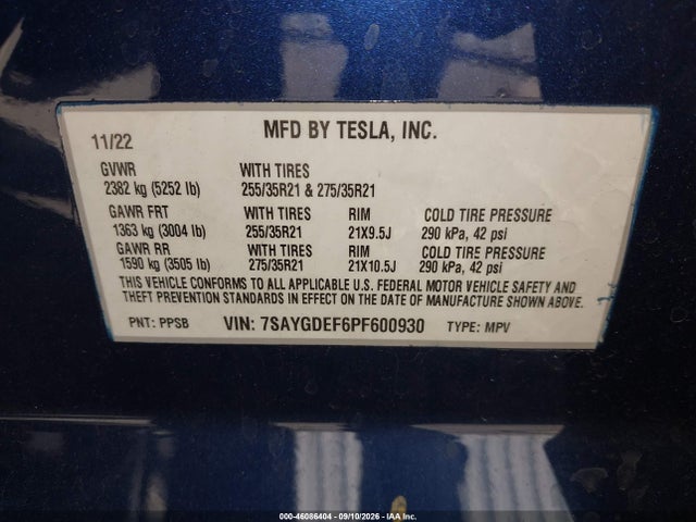 2023 TESLA MODEL Y PERFORMANCE DUAL MOTOR ALL-WHEEL DRIVE 9