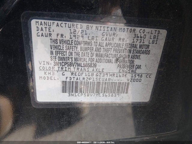 2021 NISSAN KICKS S XTRONIC CVT 9