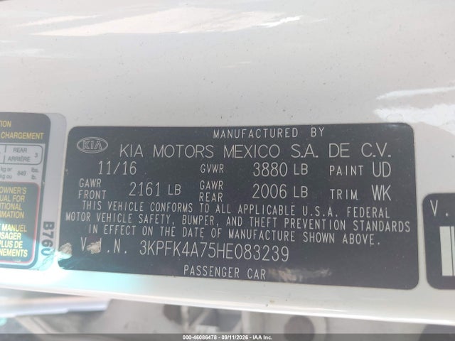 2017 KIA FORTE LX 9